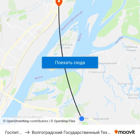 Госпитомник to Волгоградский Государственный Технический Университет map