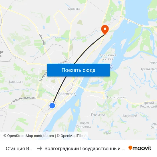 Станция Волгоград-2 to Волгоградский Государственный Технический Университет map