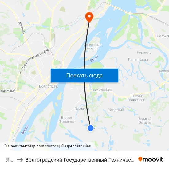 Ямы to Волгоградский Государственный Технический Университет map