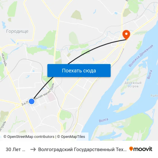 30 Лет Победы to Волгоградский Государственный Технический Университет map