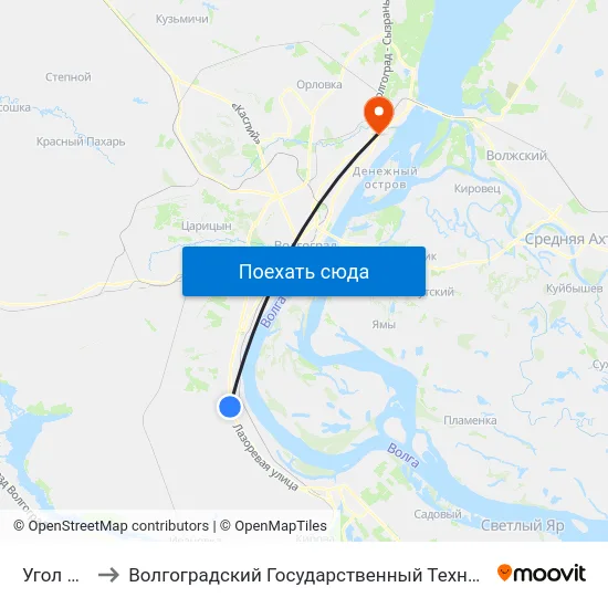 Угол Парка to Волгоградский Государственный Технический Университет map
