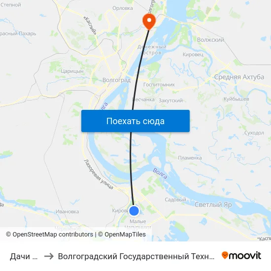 Дачи Стела to Волгоградский Государственный Технический Университет map