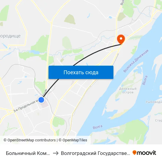 Больничный Комплекс (Ул. Землячки) to Волгоградский Государственный Технический Университет map