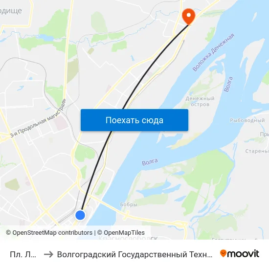Пл. Ленина to Волгоградский Государственный Технический Университет map