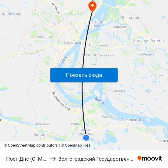 Пост Дпс (С. Малые Чапурники) to Волгоградский Государственный Технический Университет map