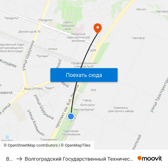 Вгтз to Волгоградский Государственный Технический Университет map