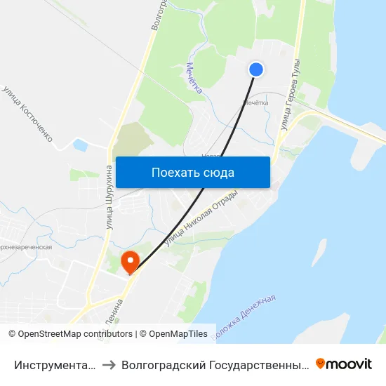 Инструментальный Завод to Волгоградский Государственный Технический Университет map