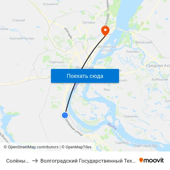 Солёный Пруд to Волгоградский Государственный Технический Университет map