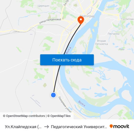 Ул.Клайпедская (А) to Педагогический Университет map