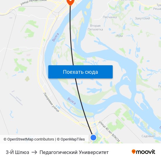 3-Й Шлюз to Педагогический Университет map