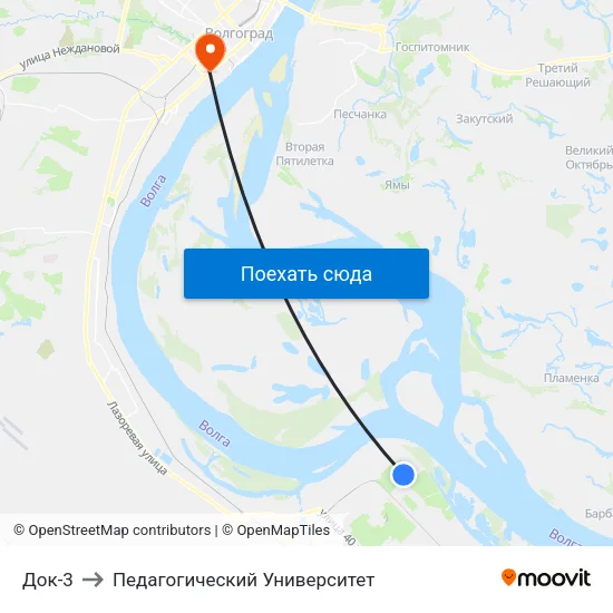 Док-3 to Педагогический Университет map