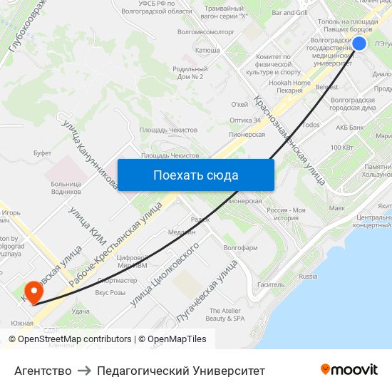 Агентство to Педагогический Университет map