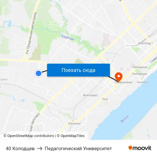 40 Колодцев to Педагогический Университет map