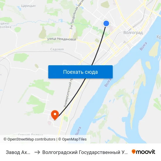 Завод Ахтуба (А) to Волгоградский Государственный Университет "" Волгу"" map