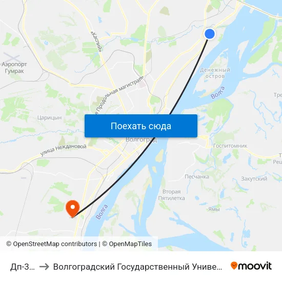Дп-3 (А) to Волгоградский Государственный Университет "" Волгу"" map