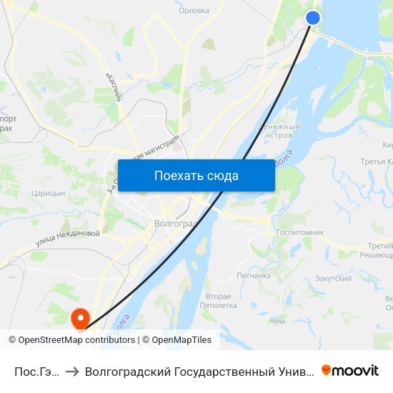 Пос.Гэс (А) to Волгоградский Государственный Университет "" Волгу"" map