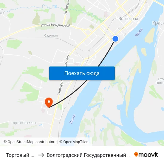 Торговый Центр (А) to Волгоградский Государственный Университет "" Волгу"" map