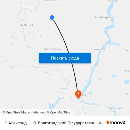 С.Александровка (Б) to Волгоградский Государственный Университет "" Волгу"" map