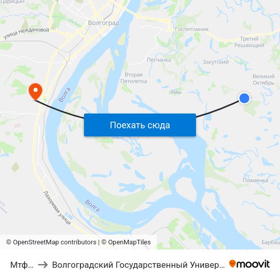 Мтф (А) to Волгоградский Государственный Университет "" Волгу"" map