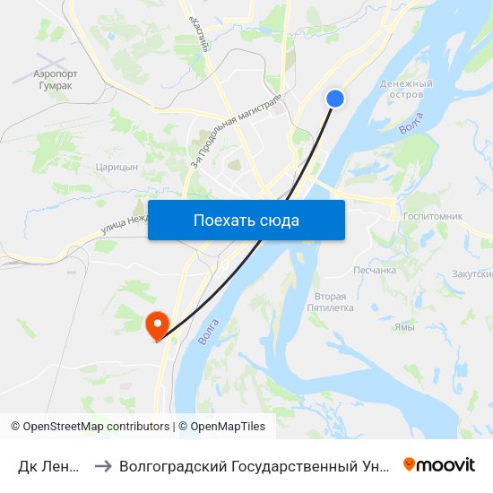 Дк Ленина (Б) to Волгоградский Государственный Университет "" Волгу"" map