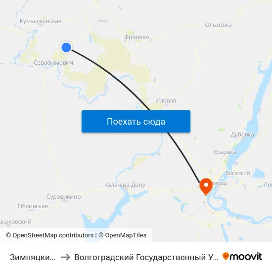 Зимняцкий Тр. (А) to Волгоградский Государственный Университет "" Волгу"" map