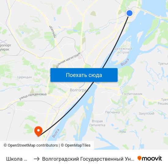 Школа №88 (А) to Волгоградский Государственный Университет "" Волгу"" map