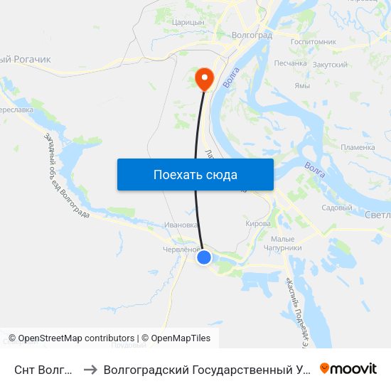 Снт Волгодон (Б) to Волгоградский Государственный Университет "" Волгу"" map