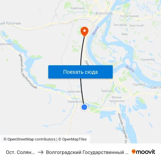 Ост. Солянка Тр. (Б) to Волгоградский Государственный Университет "" Волгу"" map