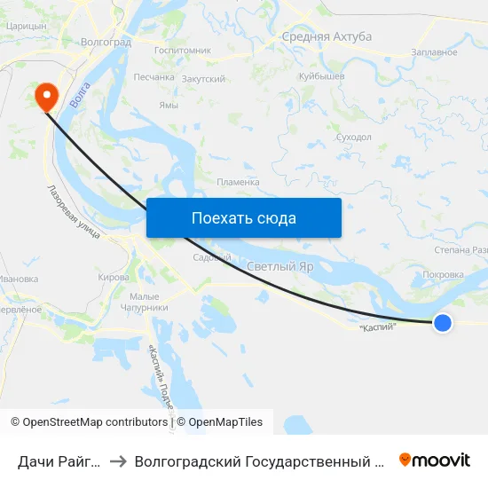 Дачи Райгород (А) to Волгоградский Государственный Университет "" Волгу"" map