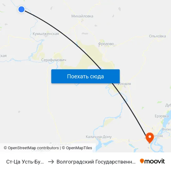 Ст-Ца Усть-Бузулукская (А) to Волгоградский Государственный Университет "" Волгу"" map