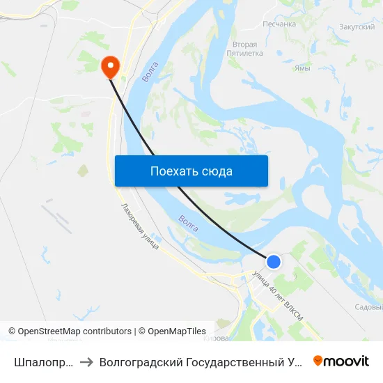 Шпалопропитка to Волгоградский Государственный Университет "" Волгу"" map