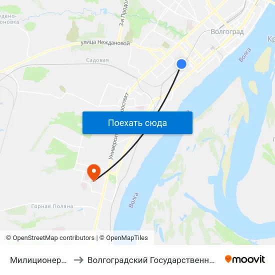 Милиционера Буханцева to Волгоградский Государственный Университет "" Волгу"" map