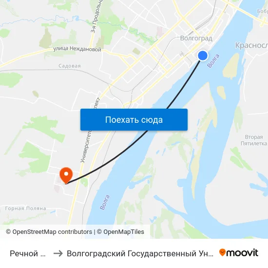 Речной Вокзал to Волгоградский Государственный Университет "" Волгу"" map