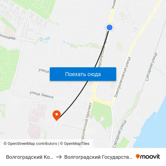 Волгоградский Колледж Нефти И Газа to Волгоградский Государственный Университет "" Волгу"" map