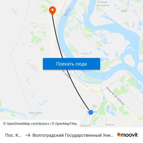 Пос. Кирова to Волгоградский Государственный Университет "" Волгу"" map
