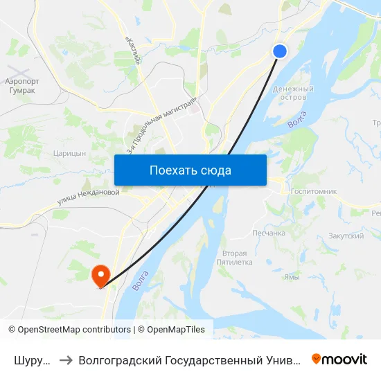 Шурухина to Волгоградский Государственный Университет "" Волгу"" map