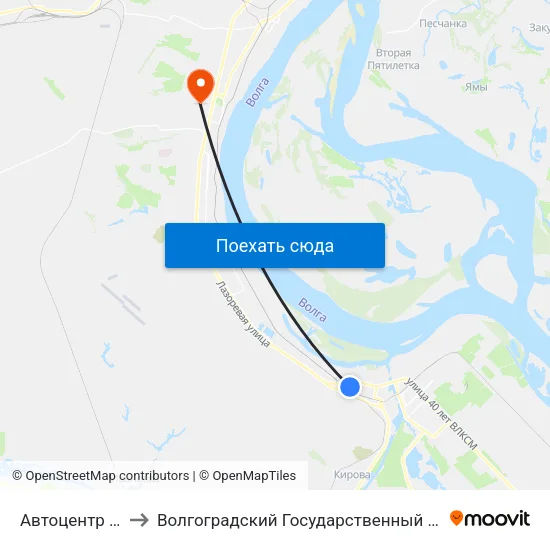Автоцентр Автомир to Волгоградский Государственный Университет "" Волгу"" map