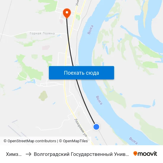 Химзавод to Волгоградский Государственный Университет "" Волгу"" map