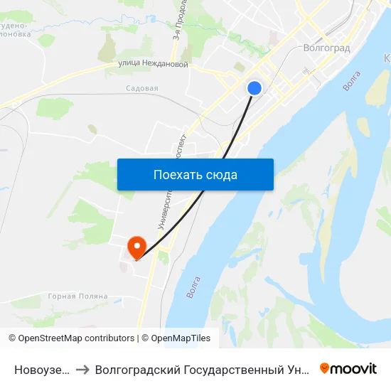 Новоузенская to Волгоградский Государственный Университет "" Волгу"" map