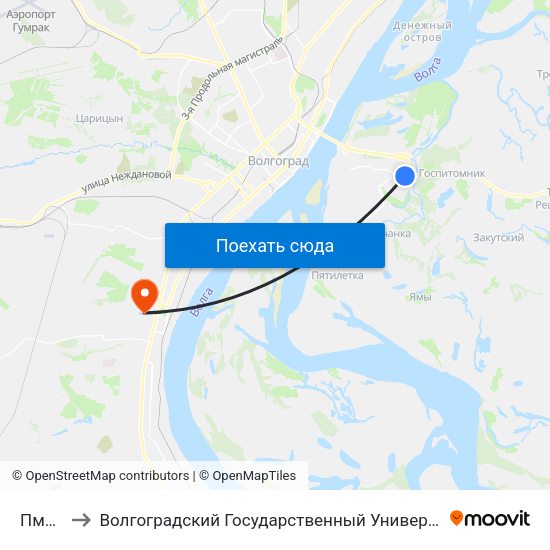 Пмк-41 to Волгоградский Государственный Университет "" Волгу"" map