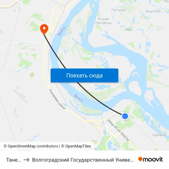 Танеева to Волгоградский Государственный Университет "" Волгу"" map