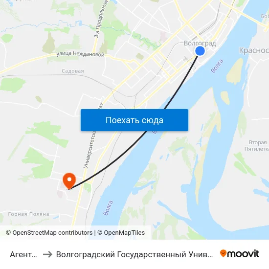 Агентство to Волгоградский Государственный Университет "" Волгу"" map