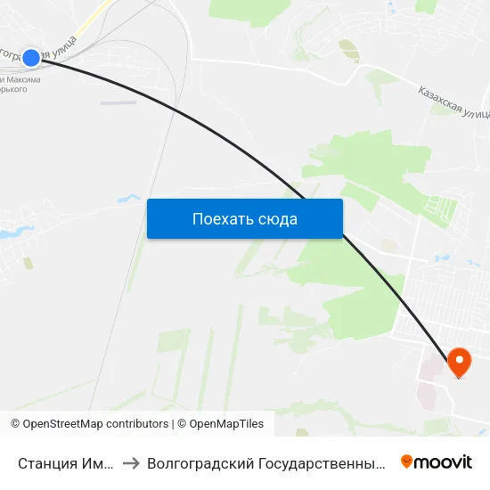 Станция Им. Горького to Волгоградский Государственный Университет "" Волгу"" map