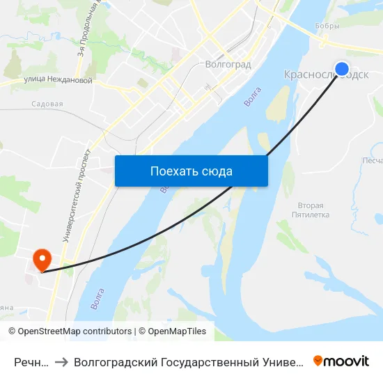 Речники to Волгоградский Государственный Университет "" Волгу"" map