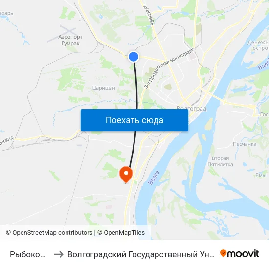 Рыбокомплекс to Волгоградский Государственный Университет "" Волгу"" map