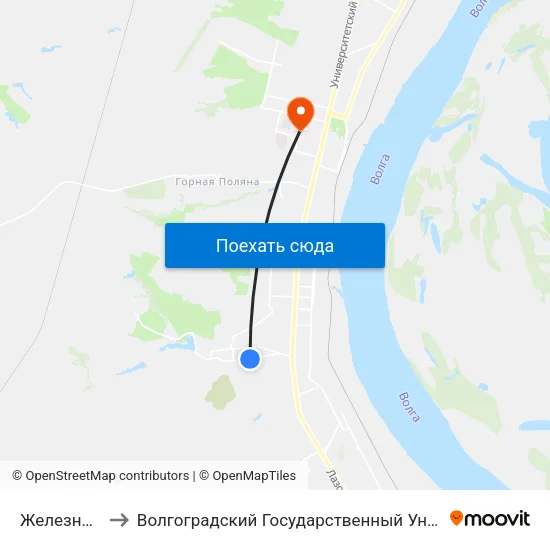 Железный Пер to Волгоградский Государственный Университет "" Волгу"" map