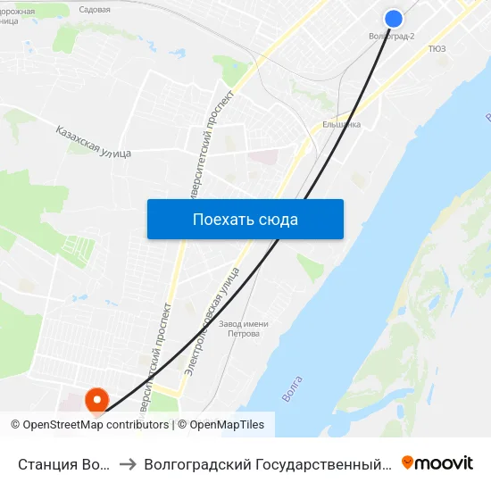 Станция Волгоград-2 to Волгоградский Государственный Университет "" Волгу"" map
