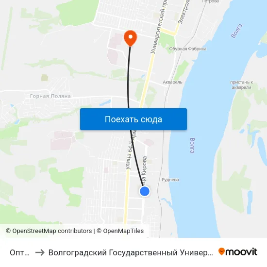 Оптика to Волгоградский Государственный Университет "" Волгу"" map