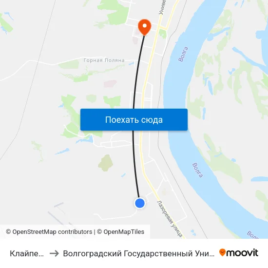 Клайпедская to Волгоградский Государственный Университет "" Волгу"" map