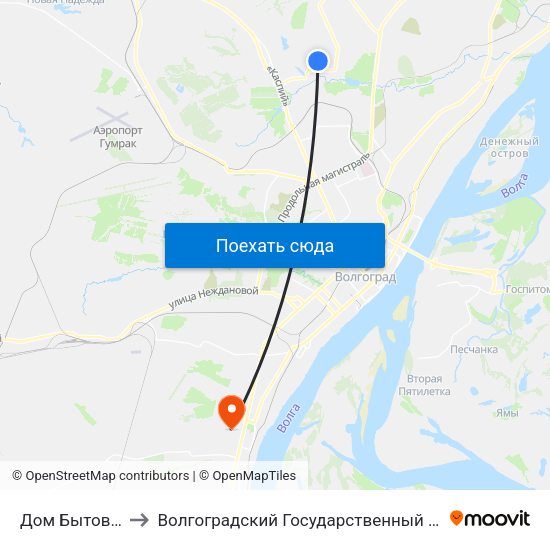 Дом Бытовых Услуг to Волгоградский Государственный Университет "" Волгу"" map